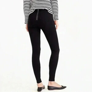 J. Crew Black Ponte Pixie Zipper Back- Skinny Pants Size 2R
